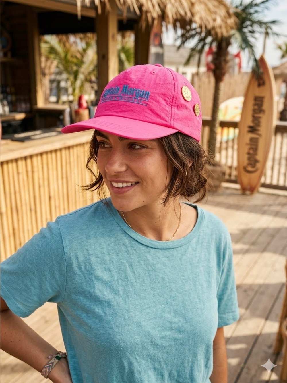 Vintage 1980s neon pink, Captain Morgan’s spiced rum trucker hat NWOT 🩷